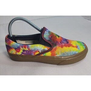 Vans Slip On Tie Dye Marooon Edging Skater Shoes W 6.5